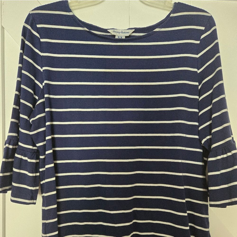 TOMMY BAHAMA Navy/White Stripe top